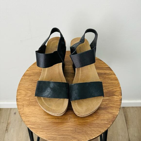 Pierre Dumas Hester Black Leather Strappy Sandals Women’s Size 6.5 - Picture 3 of 10